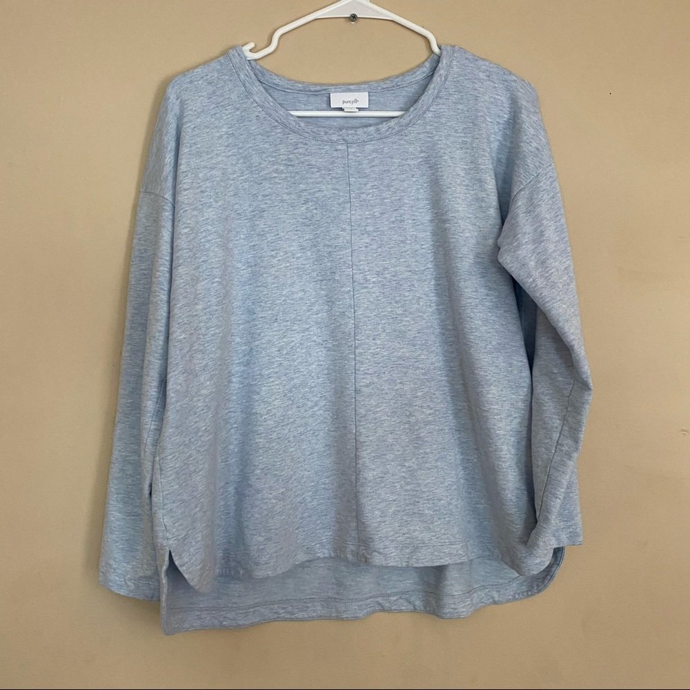 PUREJILL cotton long sleeve top (three quarter)